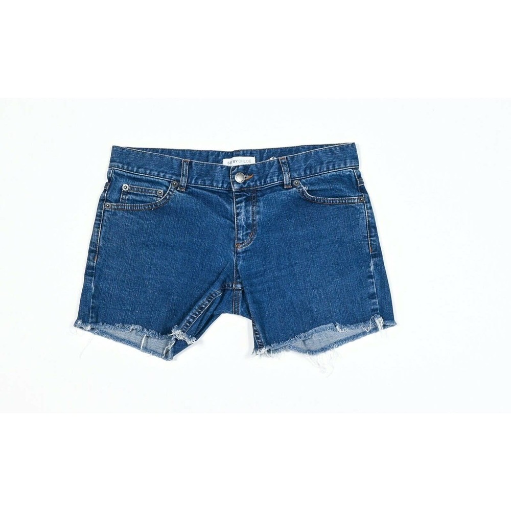 See By Chloe Blue Jean Shorts